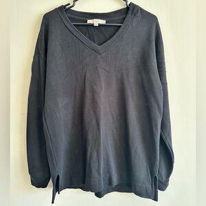 Loft Petite V Neck Tunic Sweatshirt